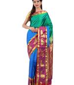 CLASSICATE from the house of The Chennai Silks  Women's Multicolor Dharmavaram Silk Saree With Blouse
