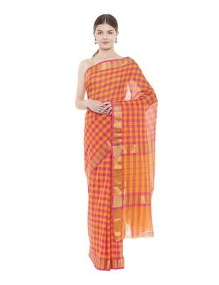 CLASSICATE from the house of The Chennai Silks  Women's Multicolor Chettinad Cotton Saree With Blouse 1