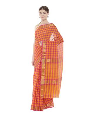 CLASSICATE from the house of The Chennai Silks  Women's Multicolor Chettinad Cotton Saree With Blouse 2