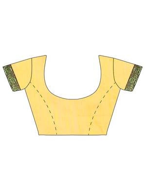 CLASSICATE from the house of The Chennai Silks  Women's Yellow Chanderi Cotton Saree With Blouse 5