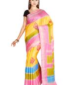 CLASSICATE from the house of The Chennai Silks  Women's Yellow Bhagalpuri Saree With Blouse