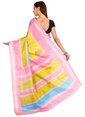 CLASSICATE from the house of The Chennai Silks  Women's Yellow Bhagalpuri Saree With Blouse 3