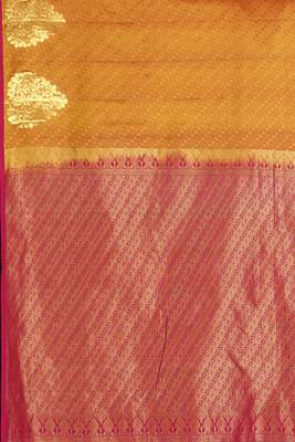 CLASSICATE from the house of The Chennai Silks  Women's Orange Kanjivaram Silk Saree With Blouse 4
