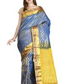CLASSICATE from the house of The Chennai Silks  Women's Blue Kanjivaram Silk Saree With Blouse