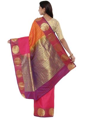 CLASSICATE from the house of The Chennai Silks  Women's Multicolor Dharmavaram Silk Saree With Blouse 2