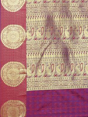 CLASSICATE from the house of The Chennai Silks  Women's Multicolor Dharmavaram Silk Saree With Blouse 4