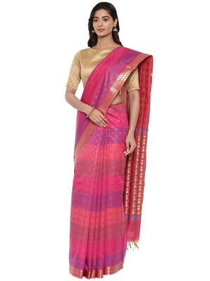 CLASSICATE from the house of The Chennai Silks  Women's Multicolor Silk Cotton Saree With Blouse 1