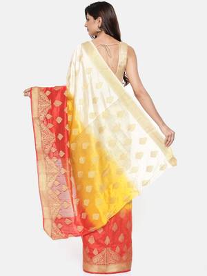 CLASSICATE from the house of The Chennai Silks  Women's Multicolor Dupion Saree With Blouse 2
