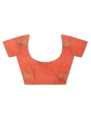 CLASSICATE from the house of The Chennai Silks  Women's Orange Dupion Saree With Blouse 5