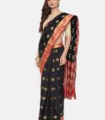 CLASSICATE from the house of The Chennai Silks  Women's Black Dupion Saree With Blouse
