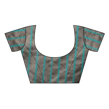 Women's  Rama Cotton Silk Printed Saree With Blouse Piece 5