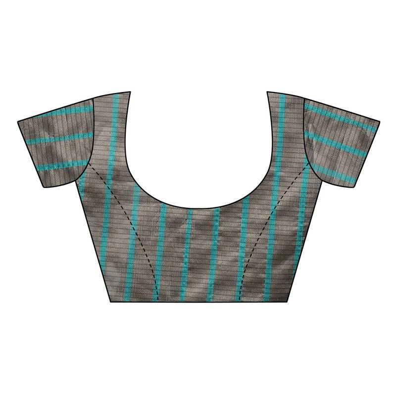 Women's  Rama Cotton Silk Printed Saree With Blouse Piece