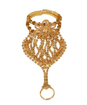 Bewitching Gold Plated Square Shape Diamond  Phool (Pocha)For Women & Girls 1