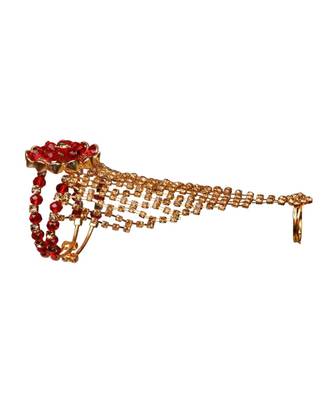 Bewitching Gold Plated Square Shape Diamond  Phool (Pocha) For Women & Girls 2
