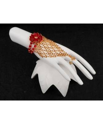 Bewitching Gold Plated Square Shape Diamond  Phool (Pocha) For Women & Girls 4