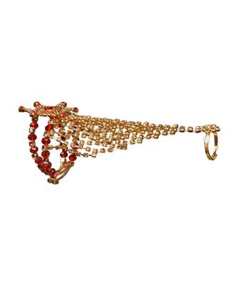 Bewitching Gold Plated Square Shape Diamond  Phool (Pocha) For Women & Girls 2