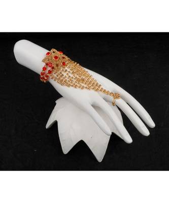 Bewitching Gold Plated Square Shape Diamond  Phool (Pocha) For Women & Girls 4