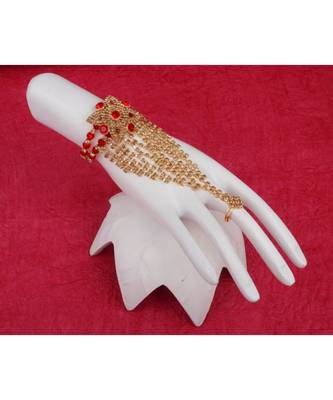 Bewitching Gold Plated Square Shape Diamond  Phool (Pocha) For Women & Girls 5