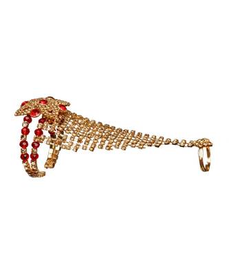 Bewitching Gold Plated Square Shape Diamond  Phool (Pocha) For Women & Girls 2