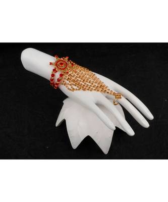 Bewitching Gold Plated Square Shape Diamond  Phool (Pocha) For Women & Girls 4