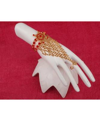 Bewitching Gold Plated Square Shape Diamond  Phool (Pocha) For Women & Girls 5