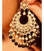 Youthful Kundan Chandbali with dark green pearl