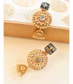 Exquisite Party Wear Golden Kundan Earring