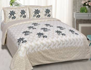 Pink City Fabrcs Unique Design Pure Cotton Jaipuri Bedsheet with 2 Pillow Cover 1