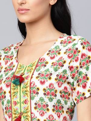Off-white printed liva long-kurtis 4
