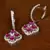 Rhodium Plated Ruby and American Diamond Embellished Danglers 216ED390