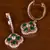 Rose Gold Plated American Diamond and Emerald Embellished Danglers 216ED392