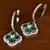 Rhodium Plated American Diamond and Emerald Embellished Danglers 216ED394