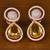 Rose Gold Plated American Diamond and Champagne Stone Embellished Earrings 216ED400