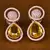 Rose Gold Plated American Diamond and Champagne Stone Embellished Earrings 216ED400