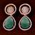 Rose Gold Plated American Diamond and Mint Stone Embellished Earrings 216ED403