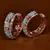 Rose Gold Plated American Diamond and Sky Stone Embellished Designer Hoops 216ED404