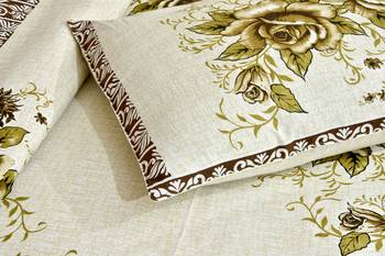 TC Pure Cotton Premium Double Bed King Size Floral Bedsheet (100 In x 108 In) with 2 pillow cover - Green 2