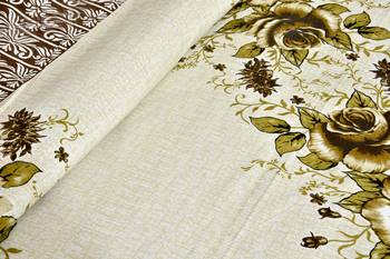 TC Pure Cotton Premium Double Bed King Size Floral Bedsheet (100 In x 108 In) with 2 pillow cover - Green 3