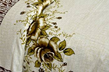 TC Pure Cotton Premium Double Bed King Size Floral Bedsheet (100 In x 108 In) with 2 pillow cover - Green 4