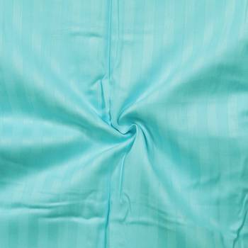 Premium Luxury Cotton Satin Striped Double Bed King Size Bedsheet (100 In x 108 In) with 2 pillow cover - Sky Blue 4