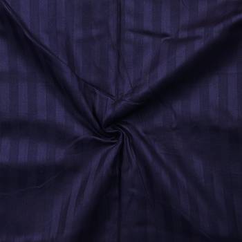 TC Premium Luxury Cotton Satin Striped Double Bed King Size Bedsheet (100 In x 108 In) with 2 pillow cover - Purple 4