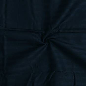 TC Premium Luxury Cotton Satin Striped Double Bed King Size Bedsheet (100 In x 108 In) with 2 pillow cover - Blue 4