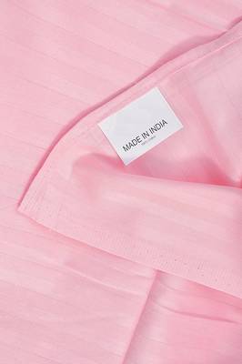 Premium Luxury Cotton Satin Striped Double Bed King Size Bedsheet (100 In x 108 In) with 2 pillow cover - Light Pink 4