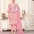 Pink embroidered net salwar