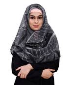 JSDC Black Printed BSY Magic Scarf Hijab For Women