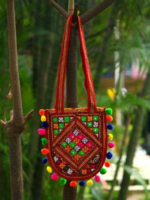 MultiColor Cotton  Kutch  HandBag  1