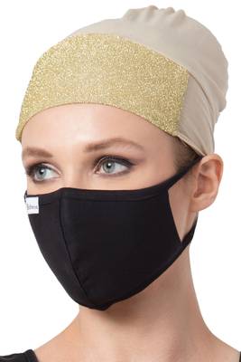 2 Pcs Set-Under Hijab Shimmer Cap and Mask Combo 2