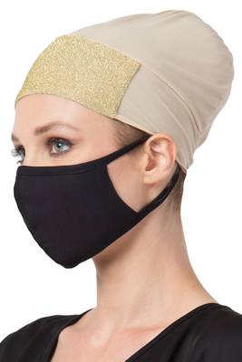 2 Pcs Set-Under Hijab Shimmer Cap and Mask Combo 3