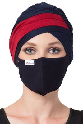 2 Pcs Set-Under Hijab Turban Cap and Mask Combo 1