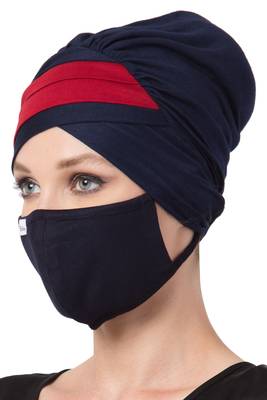 2 Pcs Set-Under Hijab Turban Cap and Mask Combo 3